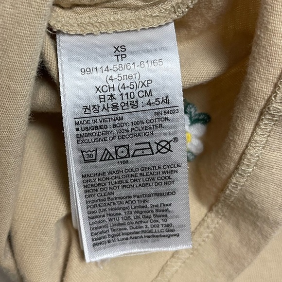Gap Kids 4-5 Floral Embroidered Shirt XS Tan - Picture 4 of 4